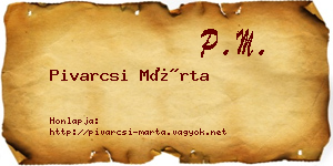 Pivarcsi Márta névjegykártya