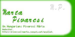 marta pivarcsi business card