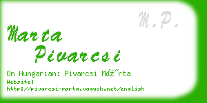 marta pivarcsi business card